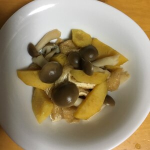 秋ですね～さつまいもとキノコの煮物